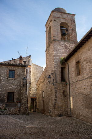 Moricone, Italy - 22 December 2020: view of buildings in Moricone, Lazio, Italy.のeditorial素材