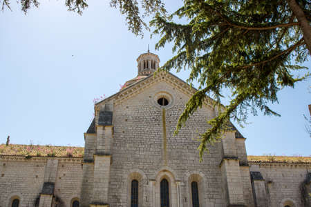 Priverno, Italy - May 10, 2021: view of the Abbey of Fossanova, Italy.のeditorial素材