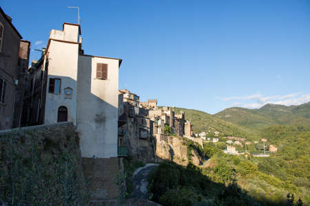 San Gregorio da Sassola- Italy: 10, October 2021: buildings in San Gregorio da Sassola, Italy.のeditorial素材