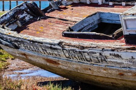 Shipwreck Ria Formosa Olh oの写真素材