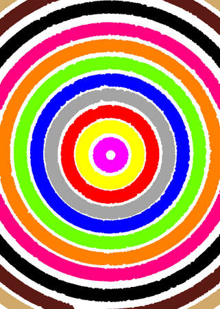 Multicolored circles in the colors of the rainbow on a white backgroundの写真素材