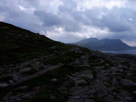 Cloudy weather high in the mountainsの写真素材