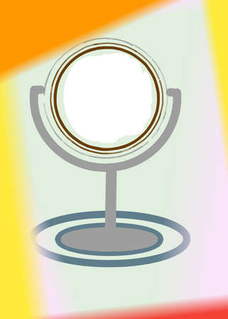 A small rotated mirror on an abstract backgroundの写真素材