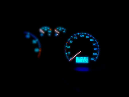 colored and blurred numbers on a black background - Lilleakerの写真素材