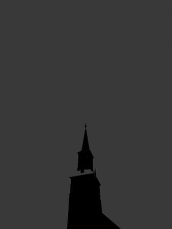silhouette of the church tower on a gray background - TromsÃ¸の写真素材