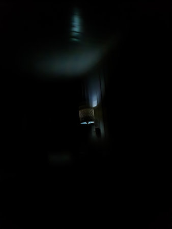 dim light on the wall above the lamp - Lilleakerの写真素材