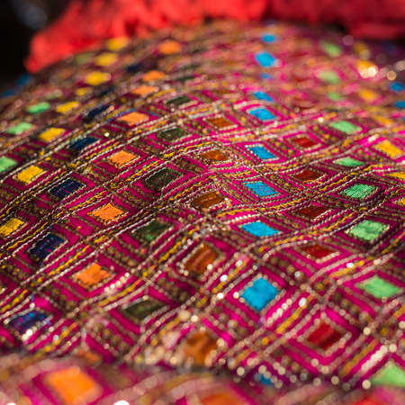 Decorative cloth used during the Hindu ceremonies. Useful as colorful backgroundsの写真素材