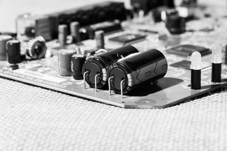 old electronic equipment with black and white style usefull as backgroundの写真素材