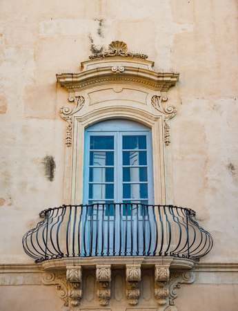Valley of Noto Sicily. Typical details of Baroque architecture in Noto Sicilyの写真素材