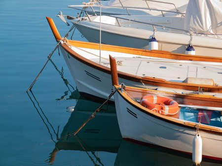 San Bartolomeo al mare - Imperia, Italy - July 19, 2019: Boats moored at the tourist port of San...