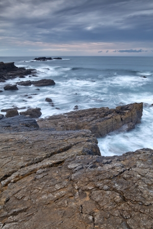 the rocky coasts of northern Spainの写真素材
