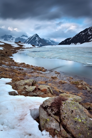 The Frozen lake - Italy - Valtellinaの写真素材