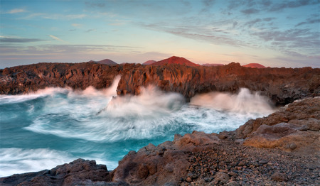 The wild coast of Lanzarote - Canary Islandsの写真素材
