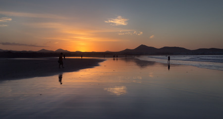 Sunset taken from the beaches of Lanzaroteの写真素材
