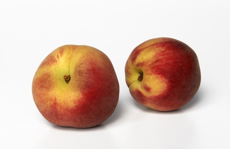 some biological peaches  in still lifeの写真素材