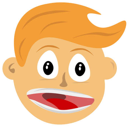 vector image, this image represents the face of a fictional character is animated.のイラスト素材