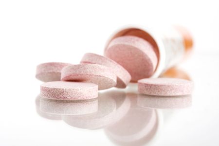 closeup effervescent tablets on whiteの写真素材