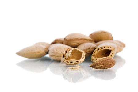 almonds on white