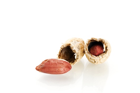peanuts on a white backgroundの写真素材