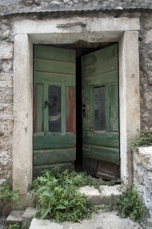 a old opened doorsの写真素材