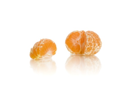fresh tangerine isolated on white backgroundの写真素材