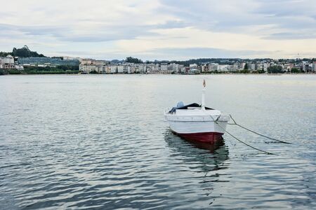 Small Classic Wooden Fishing Boats in the Town of Sade, Galicia, Spainの写真素材