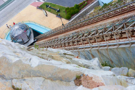 Panoramic elevator of the Monte de San Pedro in the city of Coruna, Galicia, Spain 06-27-2009のeditorial素材