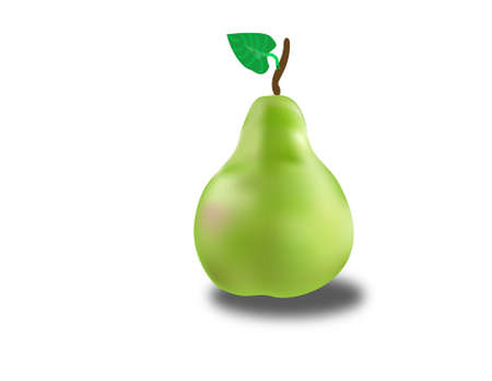 ripe pear isolated on white backgroundのイラスト素材