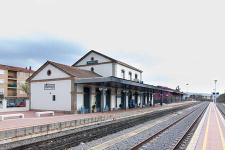 PLASENCIA, SPAIN - April 04, 2012: Plasencia city train station in 2012のeditorial素材