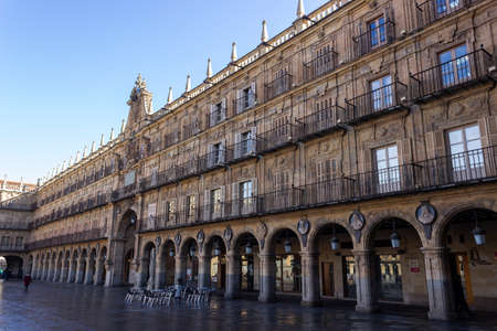 Salamanca, Castilla y Leon, Spain - January 19, 2021: Main Square, the most important square and the heart of Salamanca, Castile and Lion.のeditorial素材