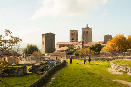 Trujillo, Spain - November 18, 2012: Towers of the Church of Santa Maria la Mayor, seen from the...
