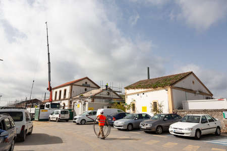 Plasencia, Caceres, Spain - February 18, 2021: Construction work for the new Plasencia train station. Modernization of Renfe Adif railway facilities.のeditorial素材
