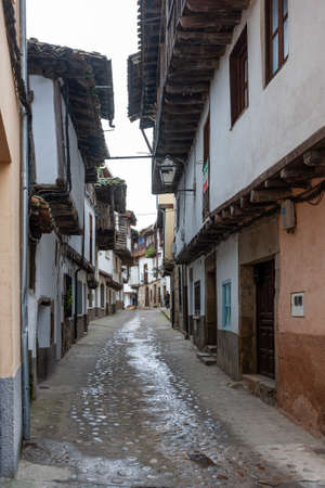 Villanueva de la Vera, Spain - March 08, 2021: View of a peculiar building example of the typical and traditional architecture of the townのeditorial素材