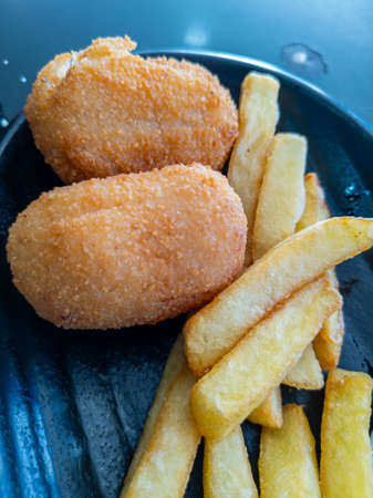 Close up of homemade typical croquetteの写真素材