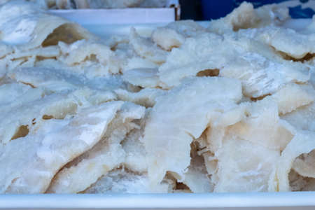 Several pieces of healthy and tasty salted cod.