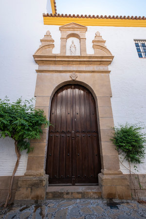 Estepona, Malaga, Spain - June 07, 2022: Church of our lady of remedies, Nuestra Senora de los Remedios, in the upper part of the town of Estepona, Costa del Sol, Spain.のeditorial素材