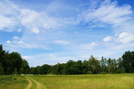 blue sky and cloudsの写真素材