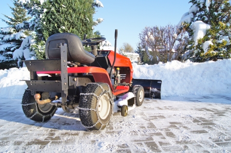 winter tractor serviceの写真素材