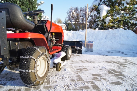 winter tractor serviceの写真素材