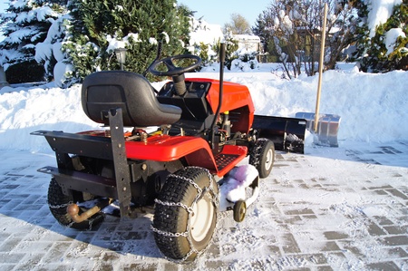 winter tractor serviceの写真素材