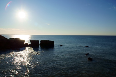 the Algarve in portugalの写真素材