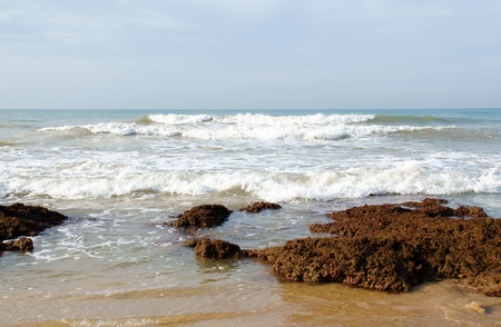 the atlantic in the algarveの写真素材