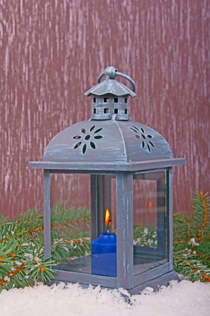 lantern with candleの写真素材