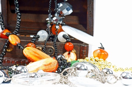 Treasure Chest with jewelryの写真素材