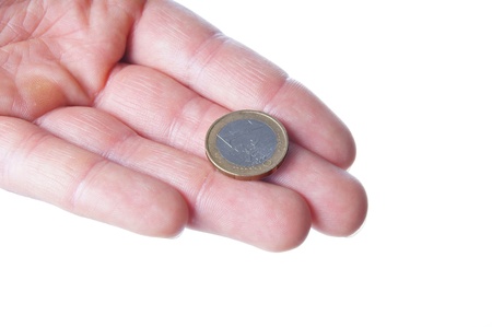 One Euro Coin in a Hand