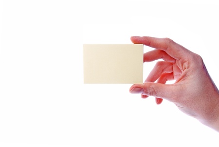 female hand with a cardの写真素材