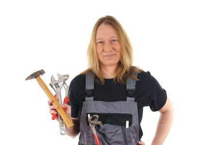 Craftswoman with toolsの写真素材