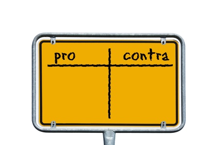 sign with the words pro and contraの写真素材