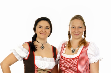 two pretty women in dirndlの写真素材