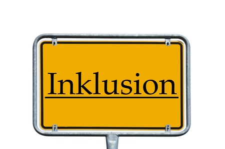 sign with the german word inclusionの写真素材